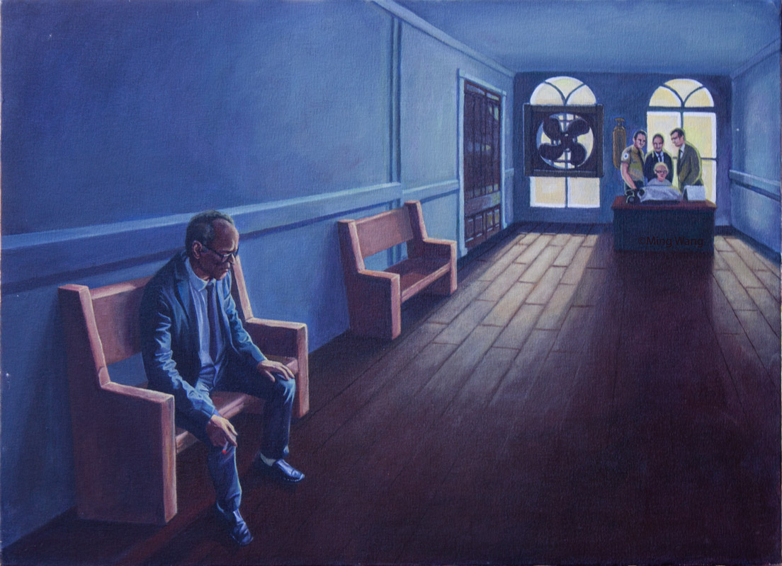 waiting in police office